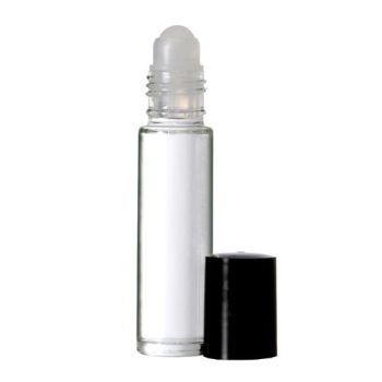 10ml Roll-on Clear Plain Glass Bottle with Ball & Black Cap
