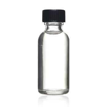 30 ml Boston Plain Clear Glass Bottle with Black Caps