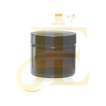Jar 2 Ounce Pet Amber With Black Cap