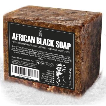 Raw African Black Soap Bar - For All Skin Types - Face, Body, Hair Soap Bulk Bars