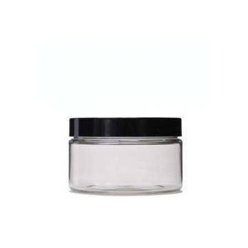 Jar 8 Ounce Pet Clear With Black Cap