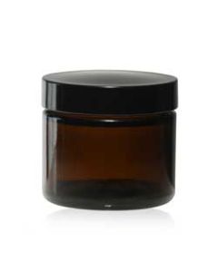 Jar 4 Ounce Pet Amber With Black Cap