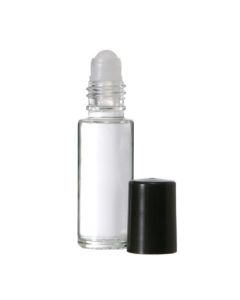 5ml Roll-on Clear Plain Glass Bottle with Ball, Black Cap