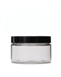 Jar 8 Ounce Pet Clear With Black Cap
