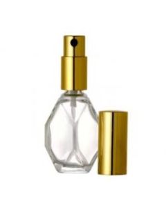 15ml Diamond Shape Glass Bottle With Gold atomizer 