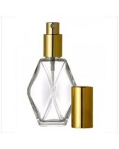 60ml Diamond Shape Glass Bottle With Gold atomizer