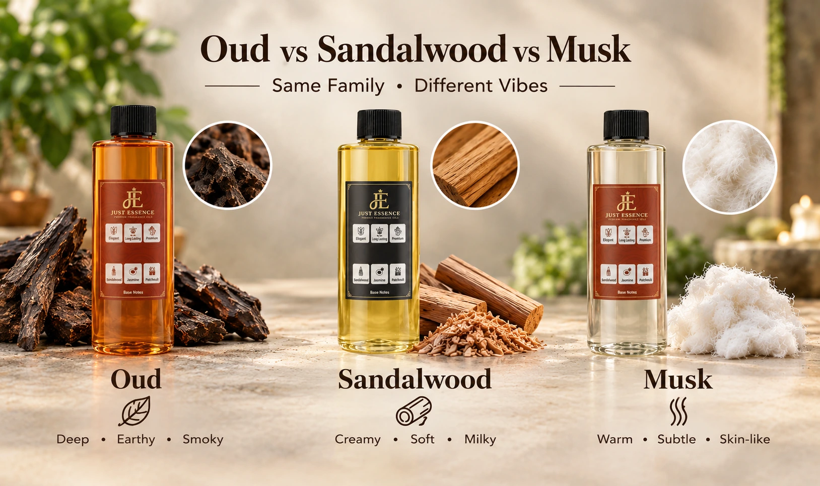 What Is the Difference Between Oud and Other Perfume Oils, Such as Sandalwood and Musk?